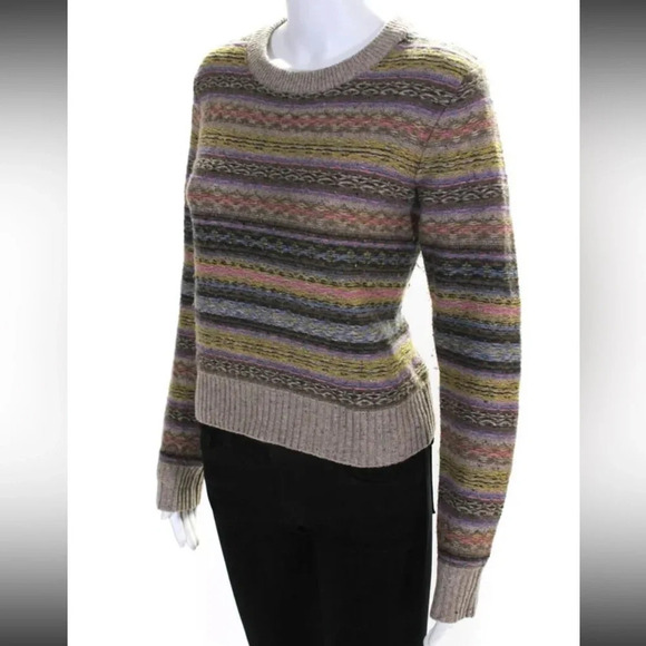 Re/Done 60s Shrunken Sweater in Gravel Multi M Wool Blend - Picture 8 of 13